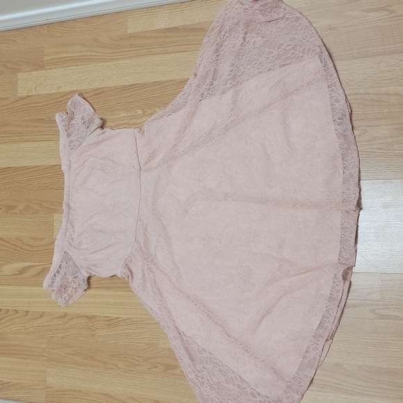 Torrid Blush Lace Off Shoulder Lined Cocktail Party Dress - Picture 5 of 12